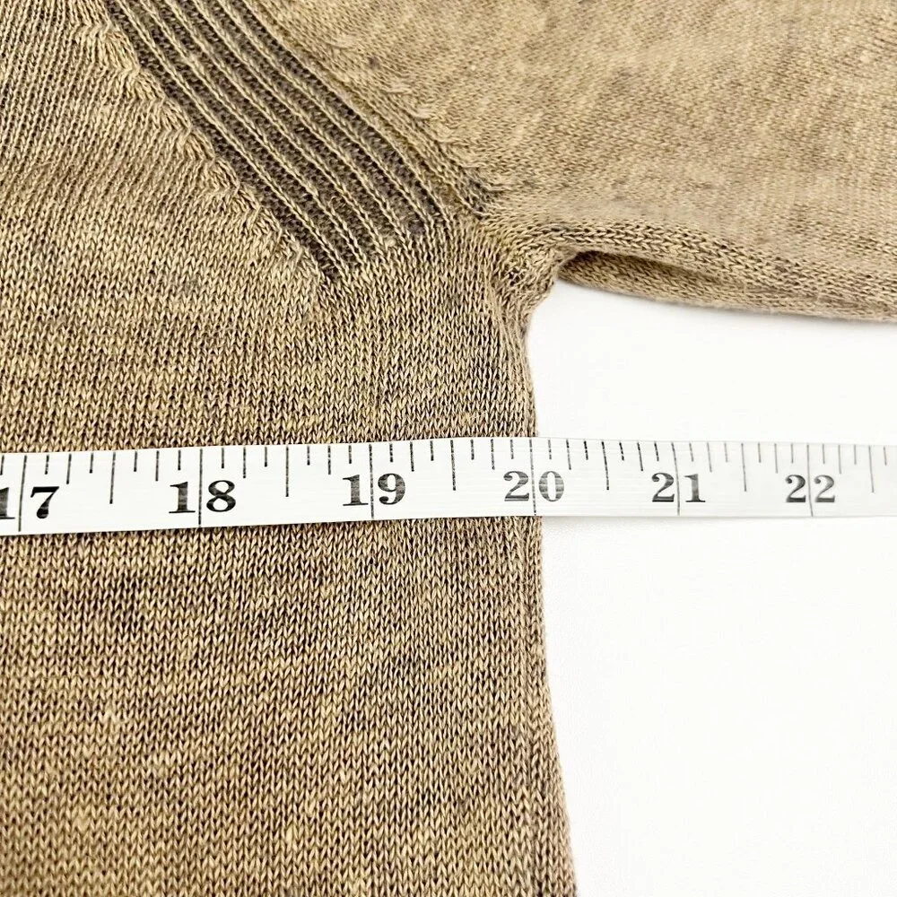 Oska 100% Linen Sweater Women's 4 | US 12/14 Tan Crewneck Neutral Regular Fit